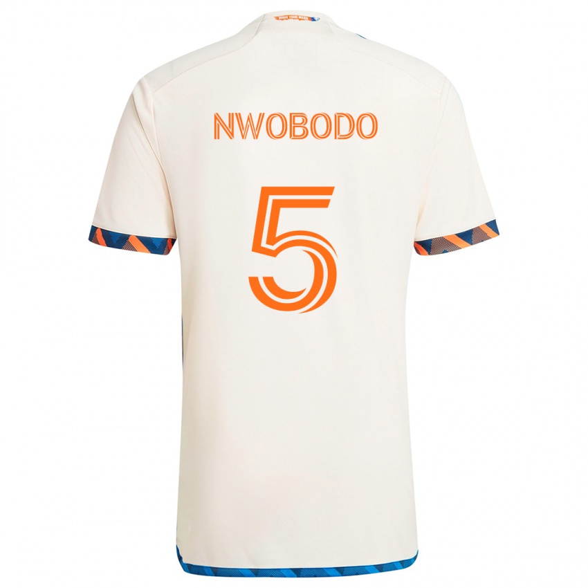 Kinder Obinna Nwobodo #5 Weiß Orange Auswärtstrikot Trikot 2024/25 T-Shirt Schweiz