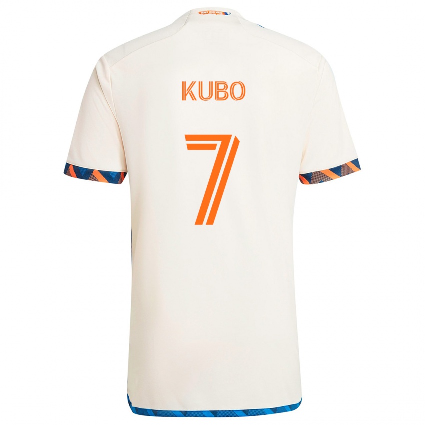 Kinder Yuya Kubo #7 Weiß Orange Auswärtstrikot Trikot 2024/25 T-Shirt Schweiz