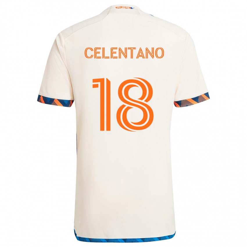 Kinder Roman Celentano #18 Weiß Orange Auswärtstrikot Trikot 2024/25 T-Shirt Schweiz