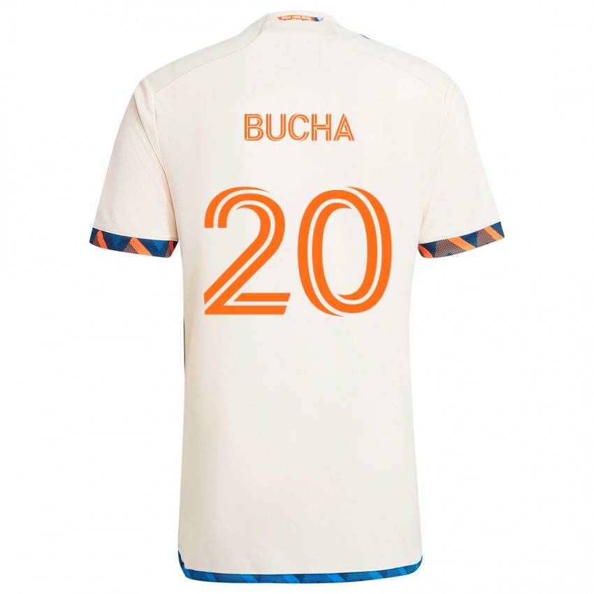 Kinder Pavel Bucha #20 Weiß Orange Auswärtstrikot Trikot 2024/25 T-Shirt Schweiz