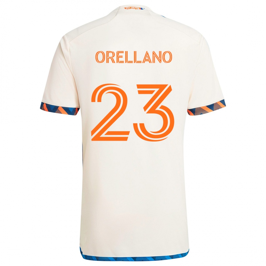 Kinder Luca Orellano #23 Weiß Orange Auswärtstrikot Trikot 2024/25 T-Shirt Schweiz