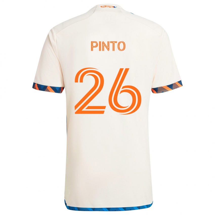 Kinder Malik Pinto #26 Weiß Orange Auswärtstrikot Trikot 2024/25 T-Shirt Schweiz