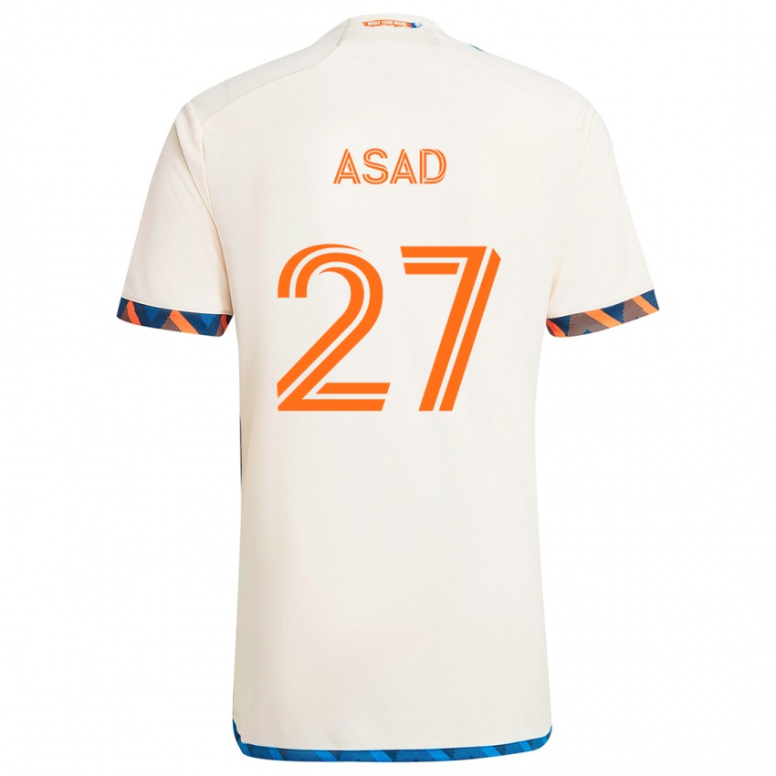 Kinder Yamil Asad #27 Weiß Orange Auswärtstrikot Trikot 2024/25 T-Shirt Schweiz