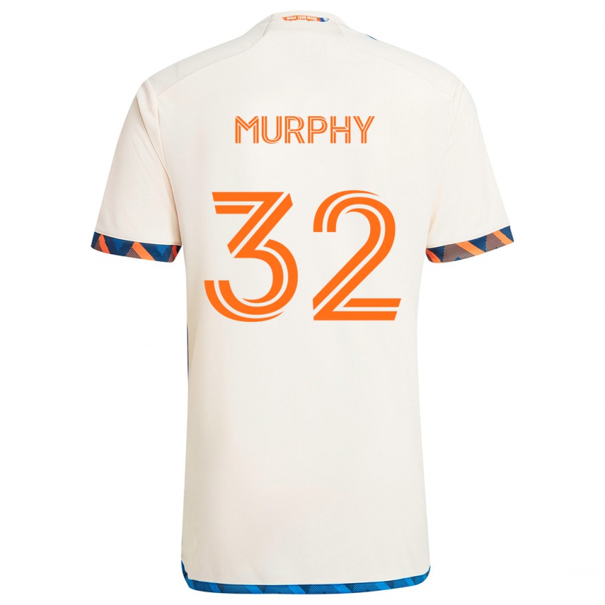 Enfant Maillot Ian Murphy #32 Blanc Orange Tenues Extérieur 2024/25 T-Shirt Suisse