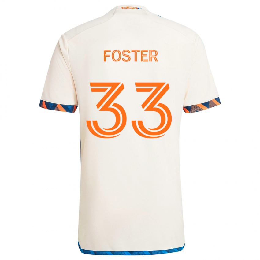 Kinder Isaiah Foster #33 Weiß Orange Auswärtstrikot Trikot 2024/25 T-Shirt Schweiz