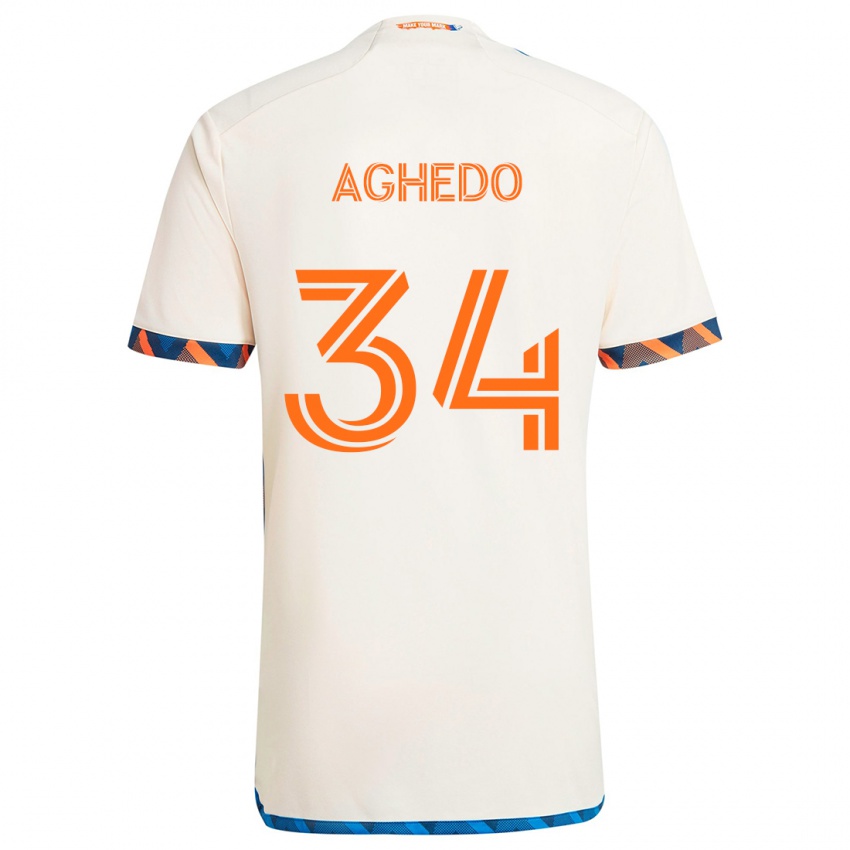 Kinder London Aghedo #34 Weiß Orange Auswärtstrikot Trikot 2024/25 T-Shirt Schweiz