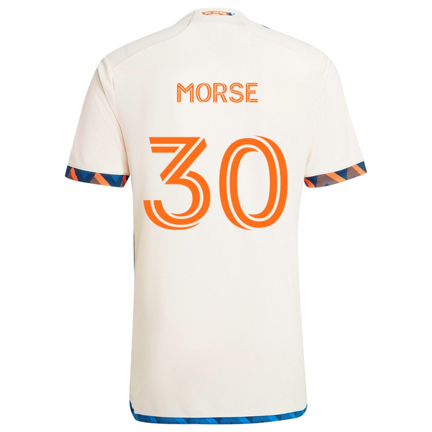 Enfant Maillot Hunter Morse #30 Blanc Orange Tenues Extérieur 2024/25 T-Shirt Suisse