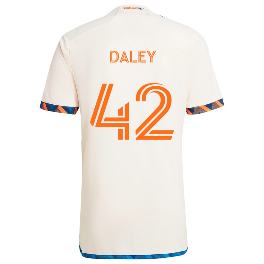 Kinder Amir Daley #42 Weiß Orange Auswärtstrikot Trikot 2024/25 T-Shirt Schweiz