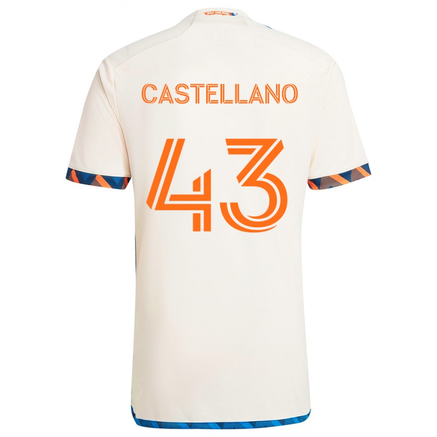 Kinder Jesús Castellano #43 Weiß Orange Auswärtstrikot Trikot 2024/25 T-Shirt Schweiz