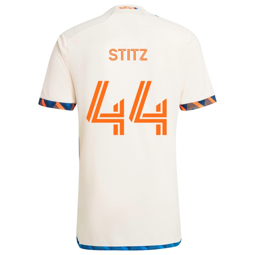 Kinder Ben Stitz #44 Weiß Orange Auswärtstrikot Trikot 2024/25 T-Shirt Schweiz