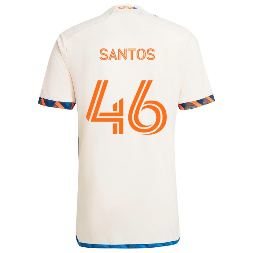 Kinder Guilherme Santos #46 Weiß Orange Auswärtstrikot Trikot 2024/25 T-Shirt Schweiz