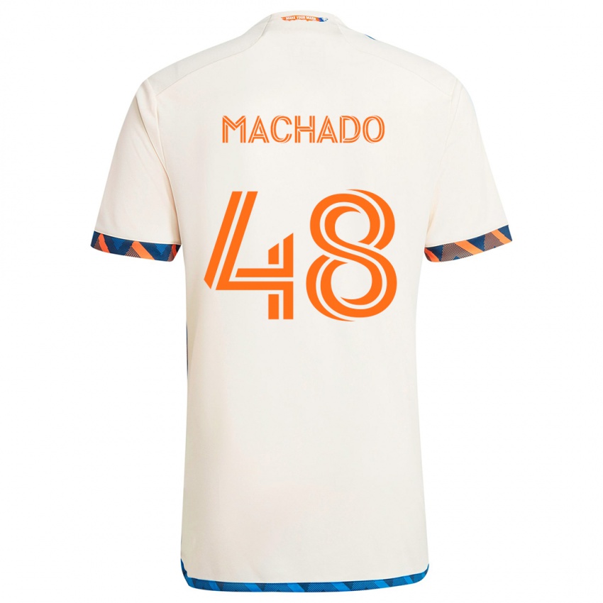 Kinder Juan Machado #48 Weiß Orange Auswärtstrikot Trikot 2024/25 T-Shirt Schweiz