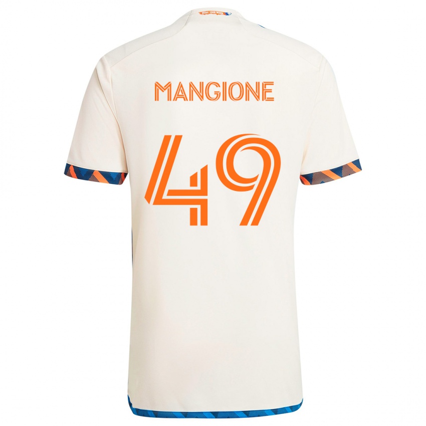 Kinder Peter Mangione #49 Weiß Orange Auswärtstrikot Trikot 2024/25 T-Shirt Schweiz