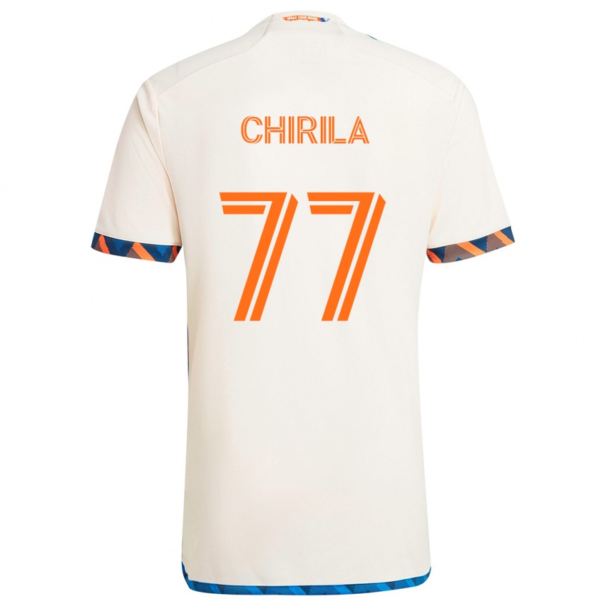 Kinder Stefan Chirila #77 Weiß Orange Auswärtstrikot Trikot 2024/25 T-Shirt Schweiz