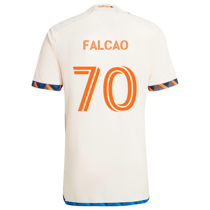 Kinder Kiano Falcao #70 Weiß Orange Auswärtstrikot Trikot 2024/25 T-Shirt Schweiz