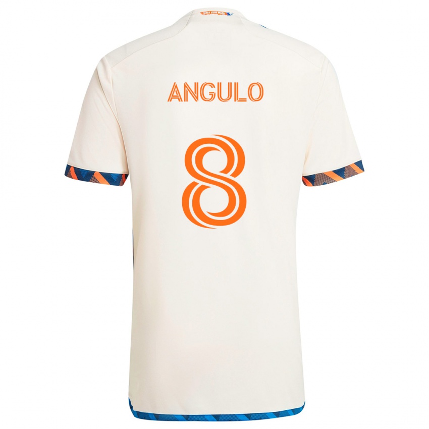 Kinder Marco Angulo #8 Weiß Orange Auswärtstrikot Trikot 2024/25 T-Shirt Schweiz