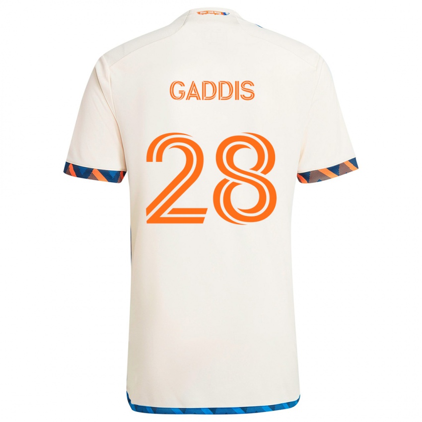 Kinder Raymon Gaddis #28 Weiß Orange Auswärtstrikot Trikot 2024/25 T-Shirt Schweiz