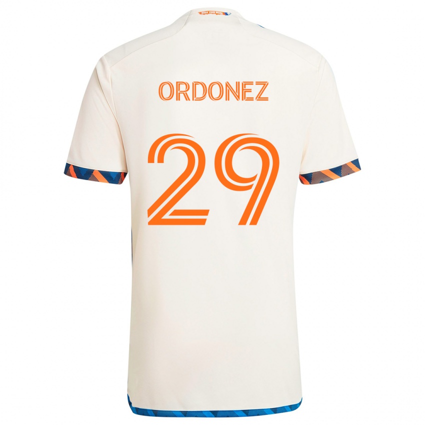 Enfant Maillot Arquímides Ordóñez #29 Blanc Orange Tenues Extérieur 2024/25 T-Shirt Suisse