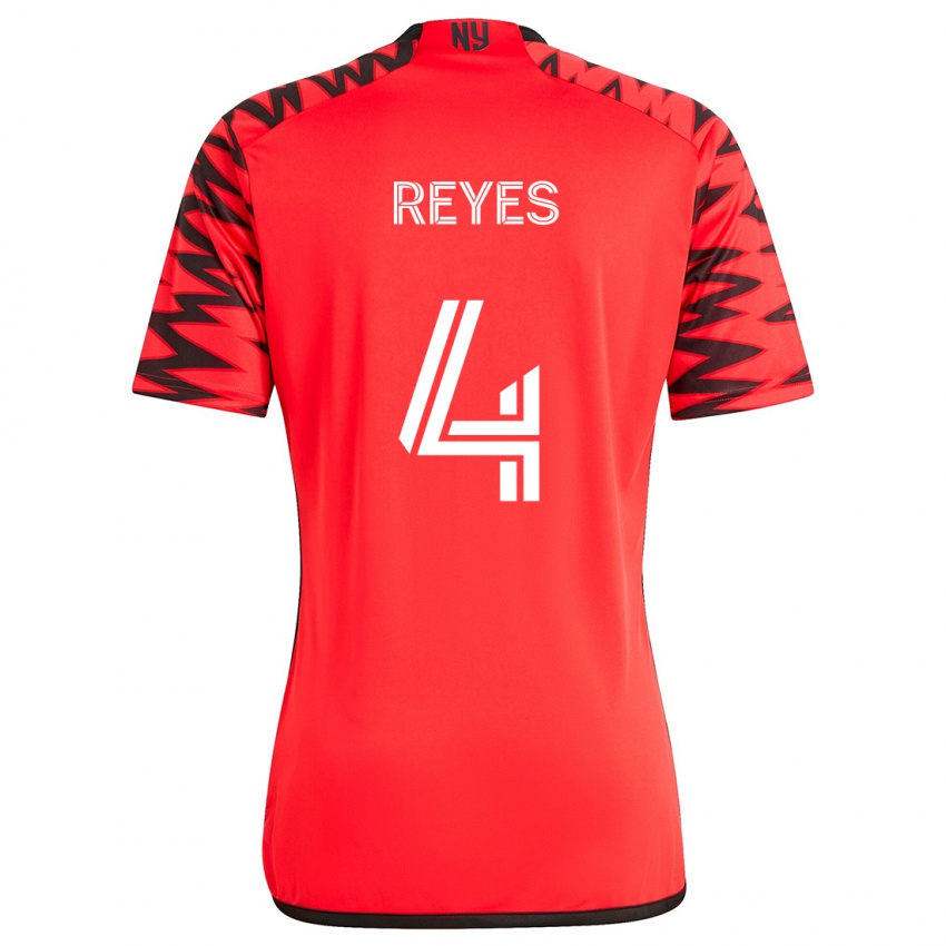 Kinder Andrés Reyes #4 Rot Schwarz Weiß Auswärtstrikot Trikot 2024/25 T-Shirt Schweiz