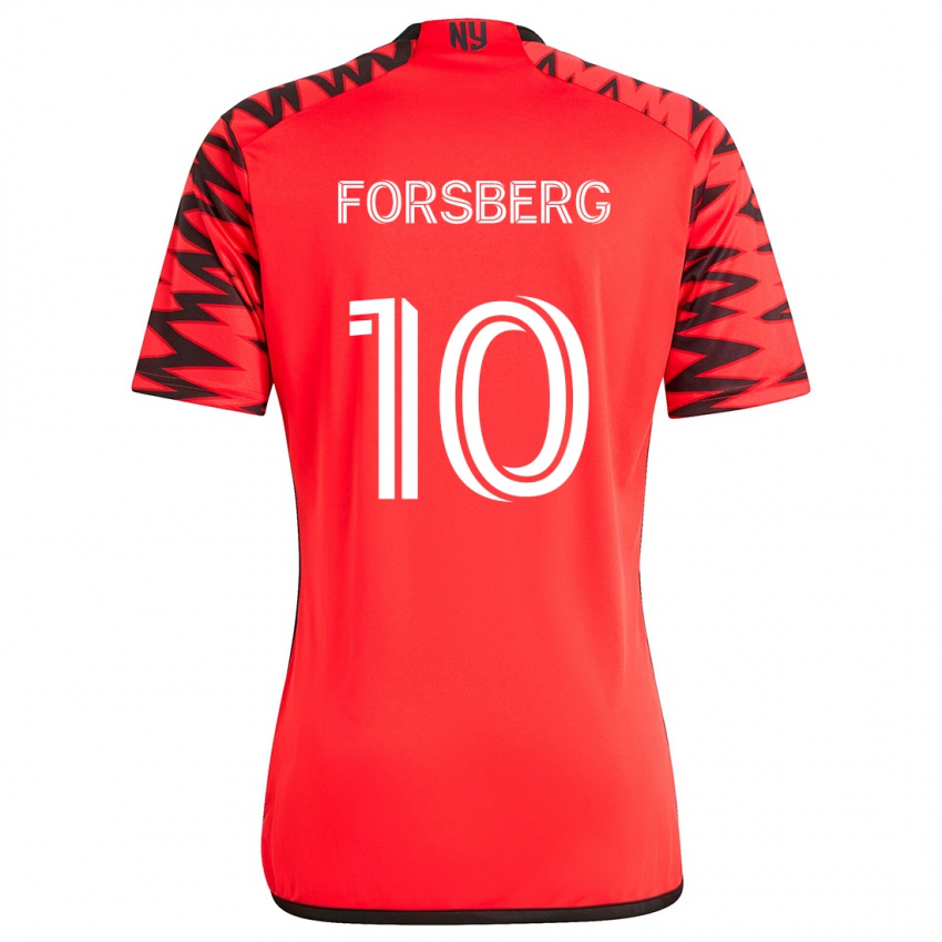 Kinder Emil Forsberg #10 Rot Schwarz Weiß Auswärtstrikot Trikot 2024/25 T-Shirt Schweiz