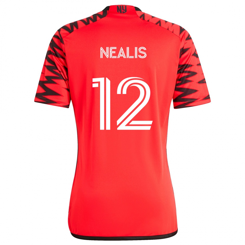 Kinder Dylan Nealis #12 Rot Schwarz Weiß Auswärtstrikot Trikot 2024/25 T-Shirt Schweiz