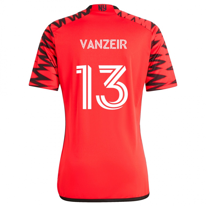 Kinder Dante Vanzeir #13 Rot Schwarz Weiß Auswärtstrikot Trikot 2024/25 T-Shirt Schweiz