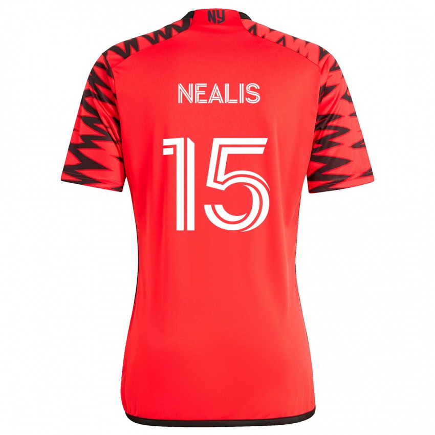 Kinder Sean Nealis #15 Rot Schwarz Weiß Auswärtstrikot Trikot 2024/25 T-Shirt Schweiz