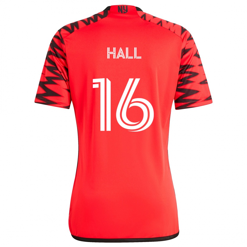 Kinder Julian Hall #16 Rot Schwarz Weiß Auswärtstrikot Trikot 2024/25 T-Shirt Schweiz