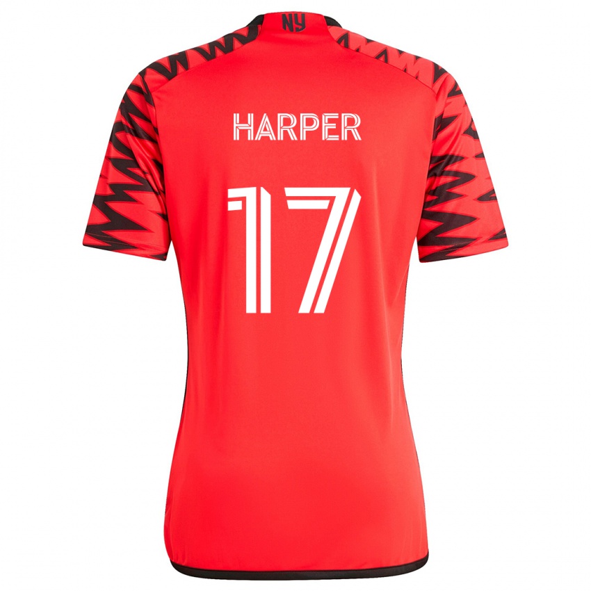 Kinder Cameron Harper #17 Rot Schwarz Weiß Auswärtstrikot Trikot 2024/25 T-Shirt Schweiz