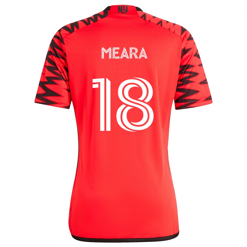 Kinder Ryan Meara #18 Rot Schwarz Weiß Auswärtstrikot Trikot 2024/25 T-Shirt Schweiz