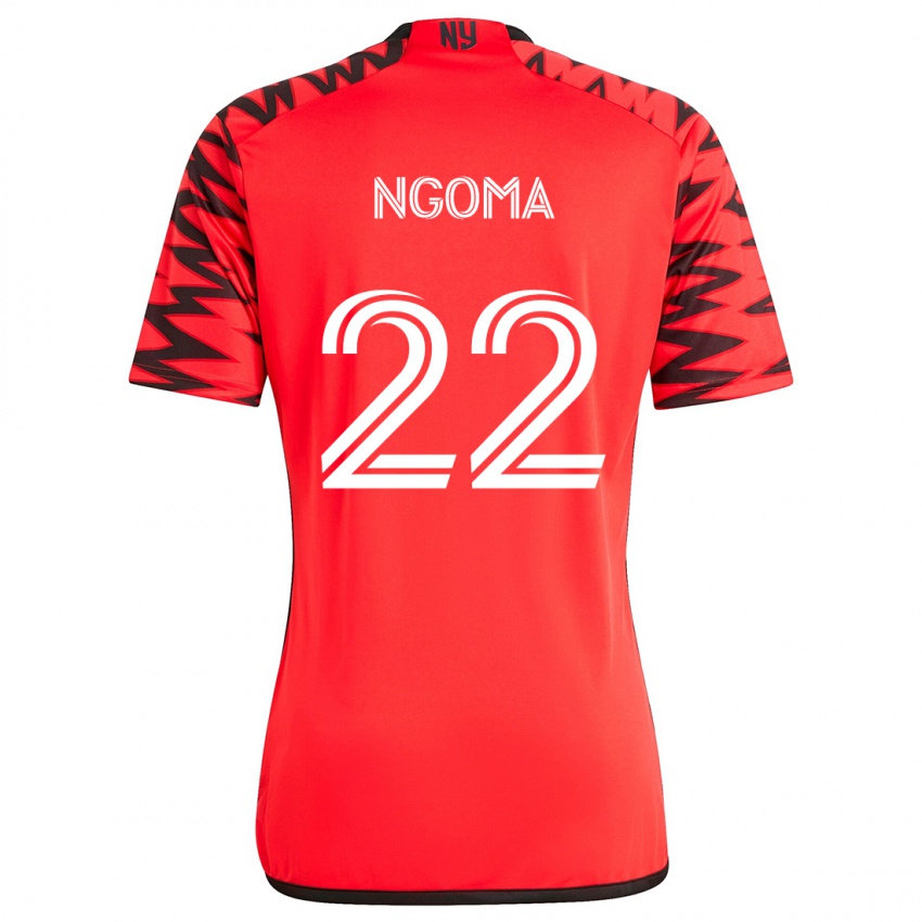 Kinder Serge Ngoma #22 Rot Schwarz Weiß Auswärtstrikot Trikot 2024/25 T-Shirt Schweiz