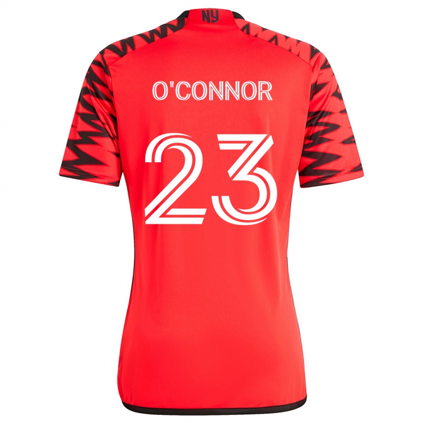 Kinder Aidan O'connor #23 Rot Schwarz Weiß Auswärtstrikot Trikot 2024/25 T-Shirt Schweiz