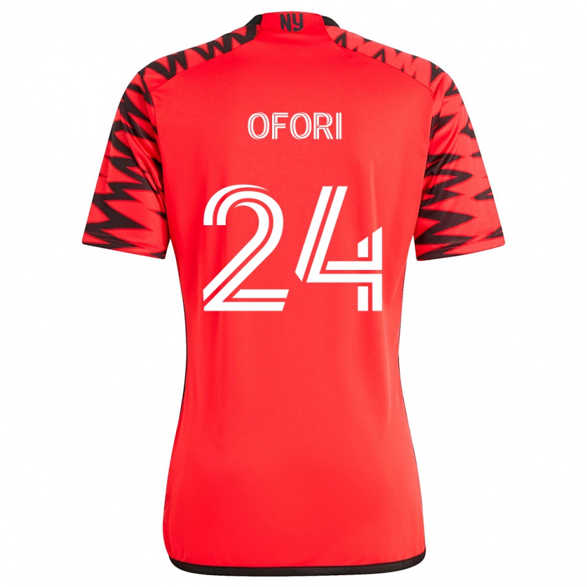 Kinder Curtis Ofori #24 Rot Schwarz Weiß Auswärtstrikot Trikot 2024/25 T-Shirt Schweiz