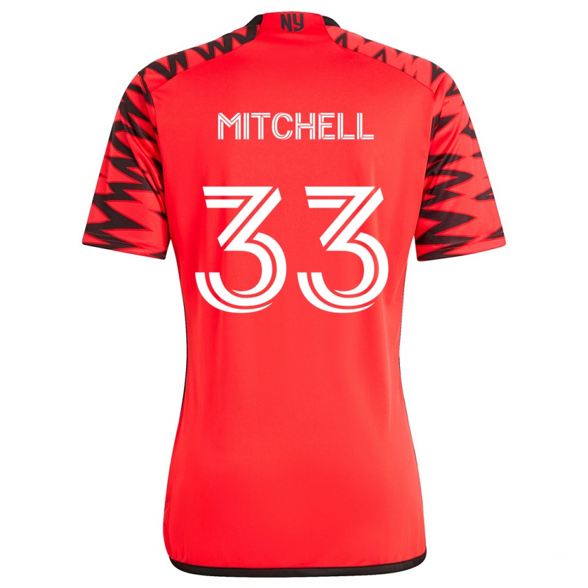 Kinder Roald Mitchell #33 Rot Schwarz Weiß Auswärtstrikot Trikot 2024/25 T-Shirt Schweiz