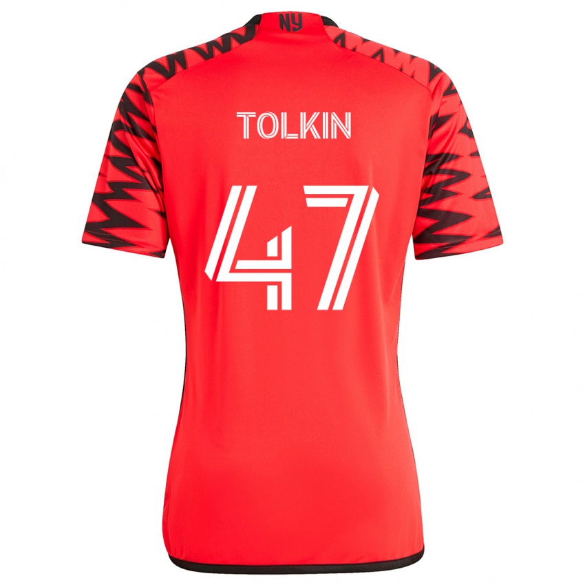 Kinder John Tolkin #47 Rot Schwarz Weiß Auswärtstrikot Trikot 2024/25 T-Shirt Schweiz