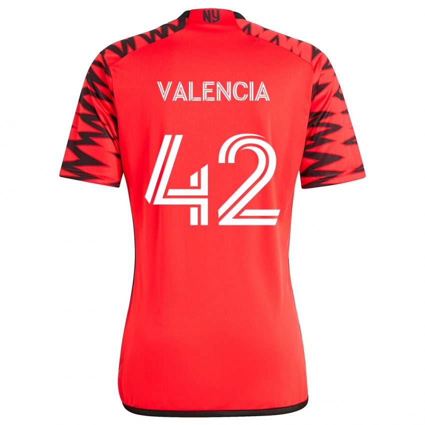 Kinder Omar Valencia #42 Rot Schwarz Weiß Auswärtstrikot Trikot 2024/25 T-Shirt Schweiz