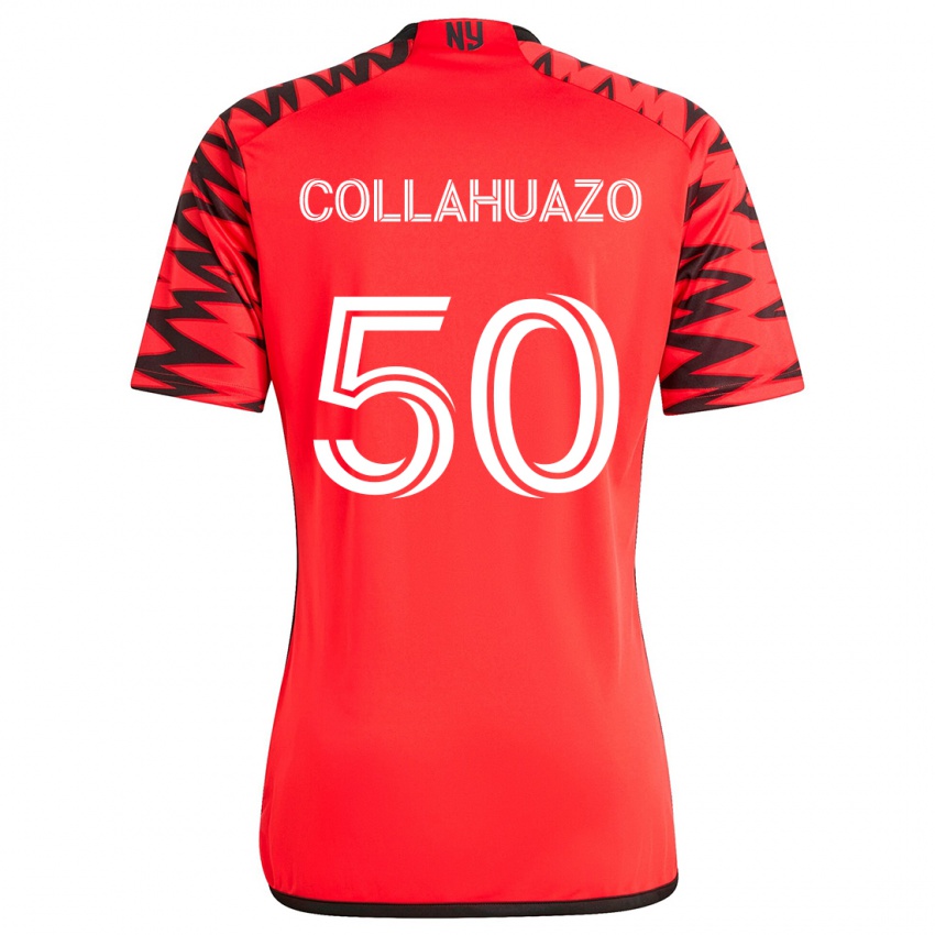 Kinder Jair Collahuazo #50 Rot Schwarz Weiß Auswärtstrikot Trikot 2024/25 T-Shirt Schweiz