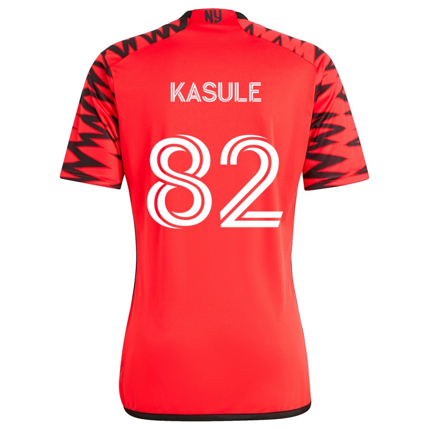 Kinder Ibrahim Kasule #82 Rot Schwarz Weiß Auswärtstrikot Trikot 2024/25 T-Shirt Schweiz