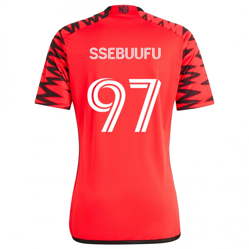 Kinder Frank Ssebuufu #97 Rot Schwarz Weiß Auswärtstrikot Trikot 2024/25 T-Shirt Schweiz