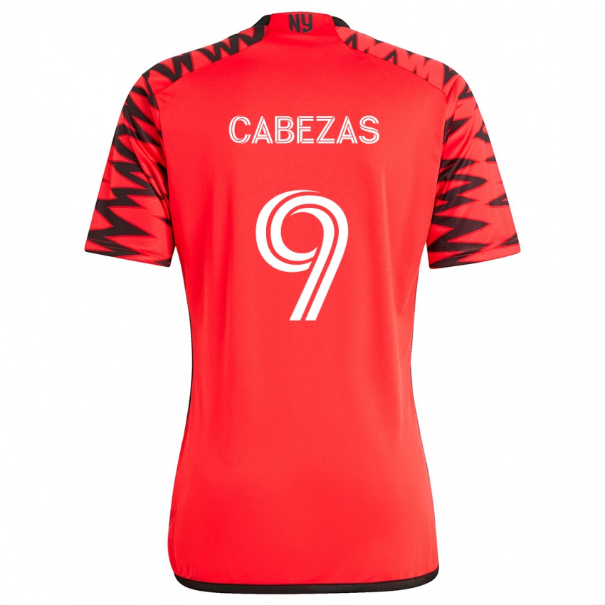 Kinder Jorge Cabezas #9 Rot Schwarz Weiß Auswärtstrikot Trikot 2024/25 T-Shirt Schweiz