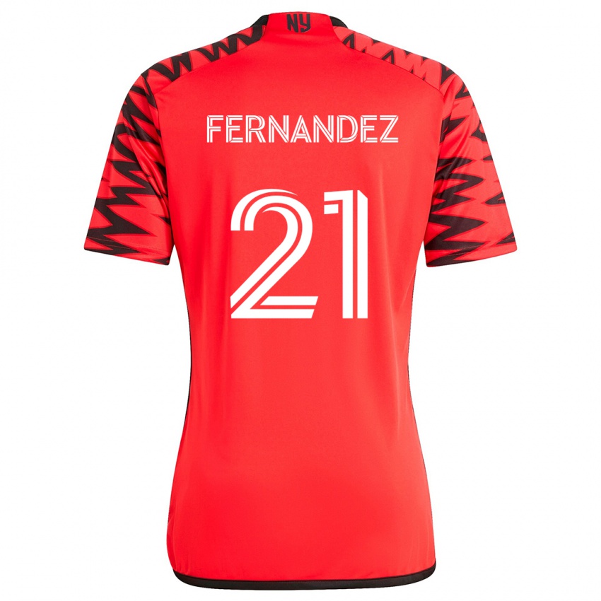 Kinder Omir Fernandez #21 Rot Schwarz Weiß Auswärtstrikot Trikot 2024/25 T-Shirt Schweiz