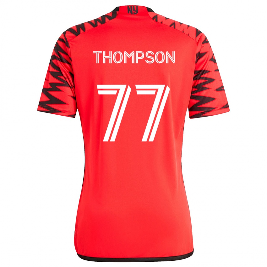 Kinder Amos Shapiro-Thompson #77 Rot Schwarz Weiß Auswärtstrikot Trikot 2024/25 T-Shirt Schweiz