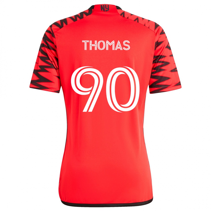 Kinder Oladayo Thomas #90 Rot Schwarz Weiß Auswärtstrikot Trikot 2024/25 T-Shirt Schweiz