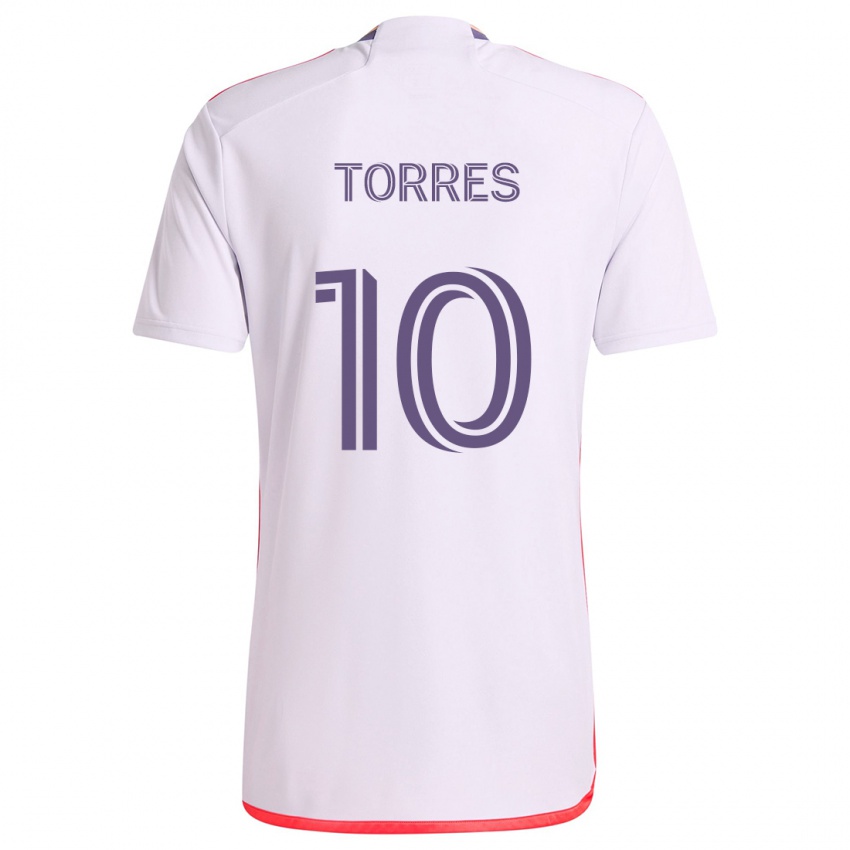 Kinder Facundo Torres #10 Weiß Rot Lila Auswärtstrikot Trikot 2024/25 T-Shirt Schweiz