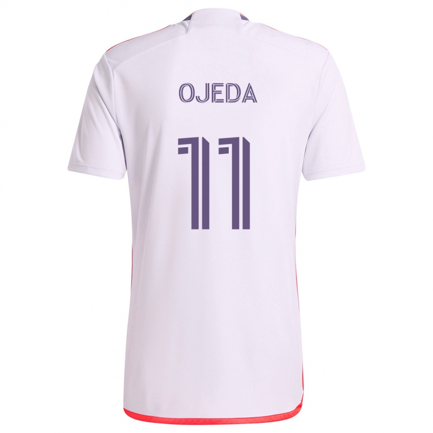 Enfant Maillot Martín Ojeda #11 Blanc Rouge Violet Tenues Extérieur 2024/25 T-Shirt Suisse