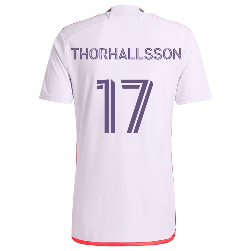 Kinder Dagur Dan Thórhallsson #17 Weiß Rot Lila Auswärtstrikot Trikot 2024/25 T-Shirt Schweiz