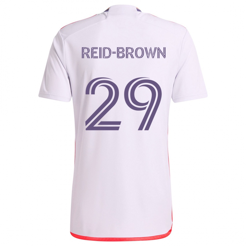 Kinder Tahir Reid-Brown #29 Weiß Rot Lila Auswärtstrikot Trikot 2024/25 T-Shirt Schweiz