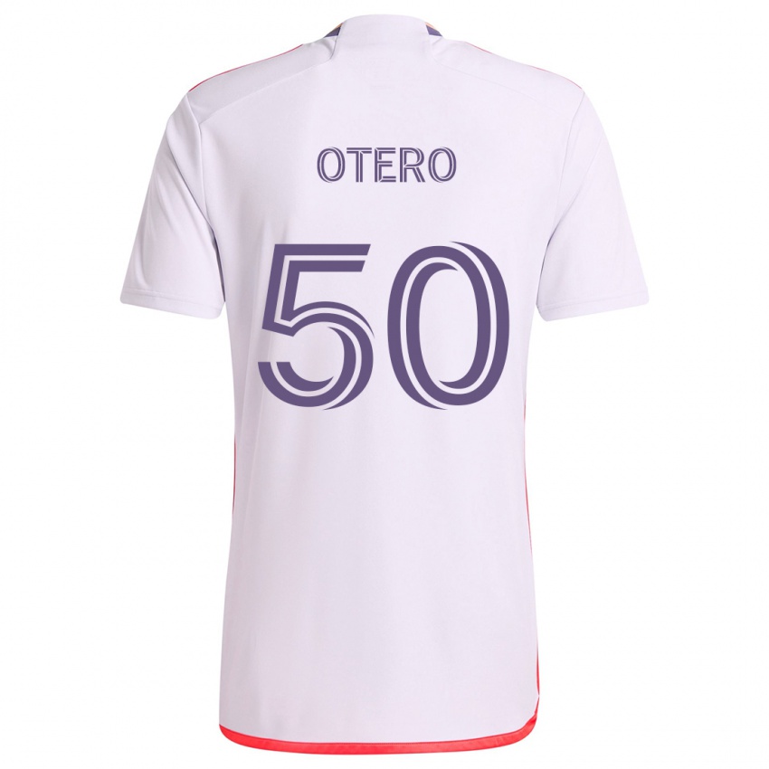 Kinder Javier Otero #50 Weiß Rot Lila Auswärtstrikot Trikot 2024/25 T-Shirt Schweiz