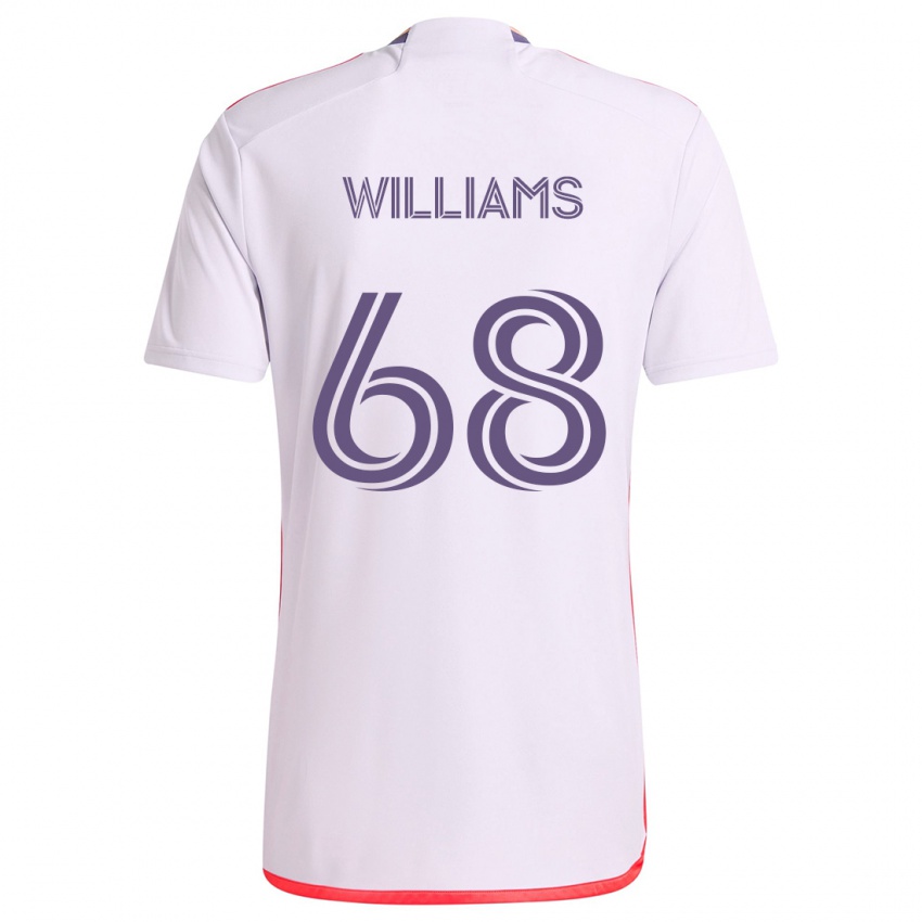 Kinder Thomas Williams #68 Weiß Rot Lila Auswärtstrikot Trikot 2024/25 T-Shirt Schweiz