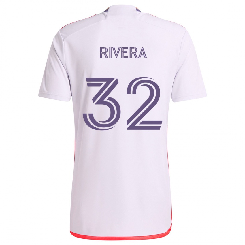 Enfant Maillot Wilfredo Rivera #32 Blanc Rouge Violet Tenues Extérieur 2024/25 T-Shirt Suisse